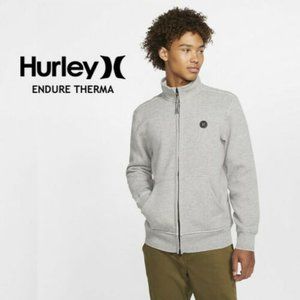 Hurley Therma Endure Men's Full Zip Fleece Track Jacket Mock Neck - Heather Gray